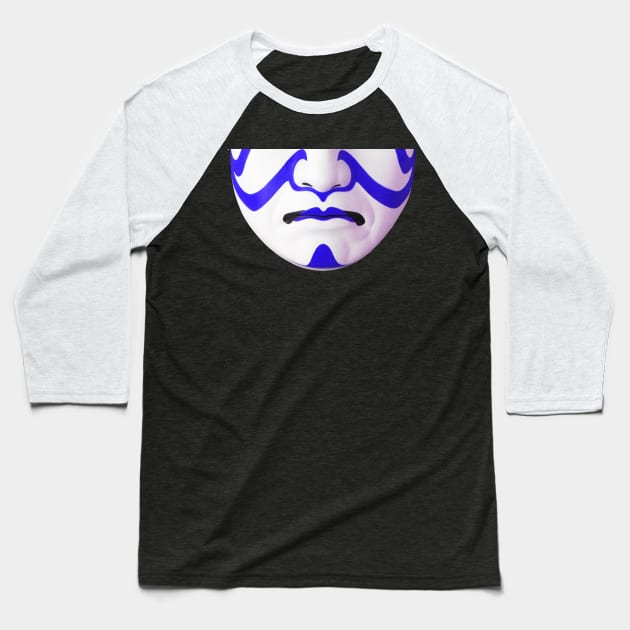 Kabuki Mouth - Blue Baseball T-Shirt by BigOrangeShirtShop